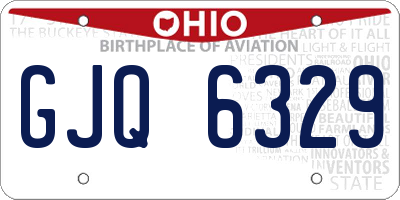 OH license plate GJQ6329