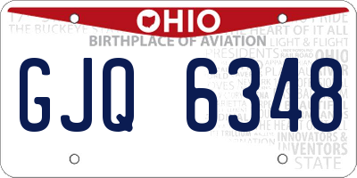OH license plate GJQ6348