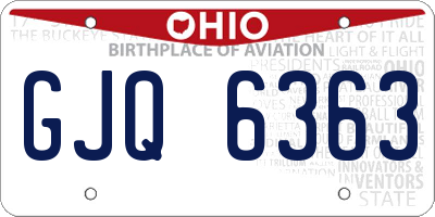 OH license plate GJQ6363