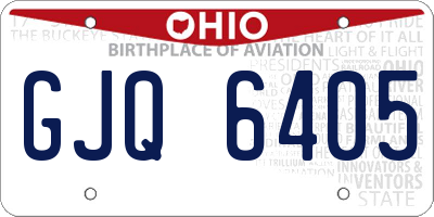 OH license plate GJQ6405