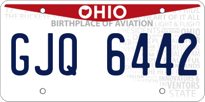 OH license plate GJQ6442