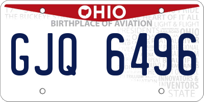 OH license plate GJQ6496