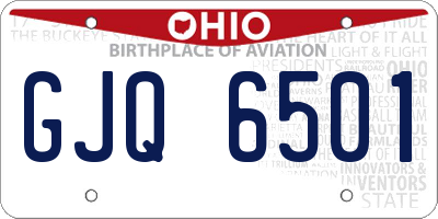 OH license plate GJQ6501