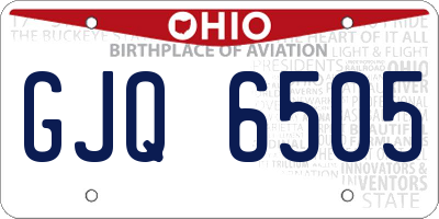 OH license plate GJQ6505