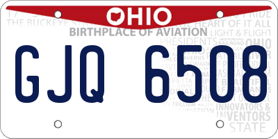 OH license plate GJQ6508