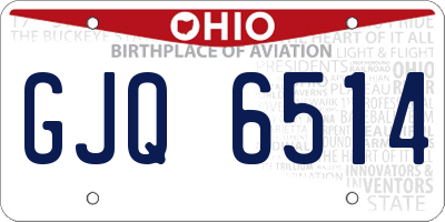 OH license plate GJQ6514