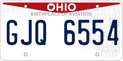 OH license plate GJQ6554