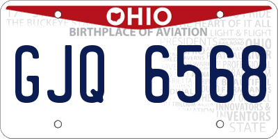 OH license plate GJQ6568
