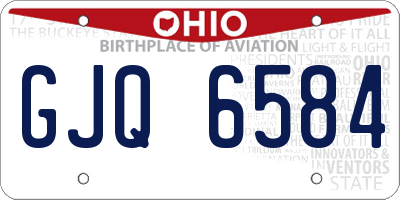 OH license plate GJQ6584