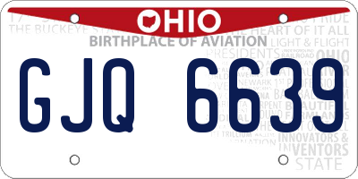OH license plate GJQ6639