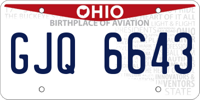 OH license plate GJQ6643
