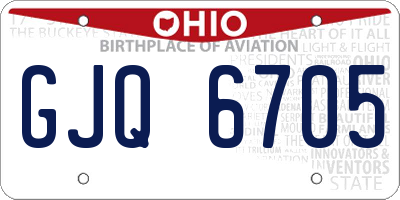 OH license plate GJQ6705