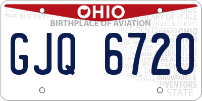 OH license plate GJQ6720