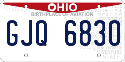 OH license plate GJQ6830