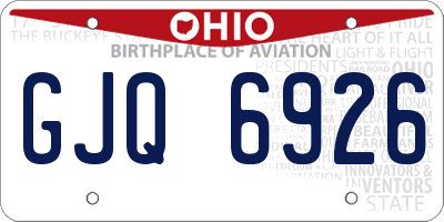 OH license plate GJQ6926