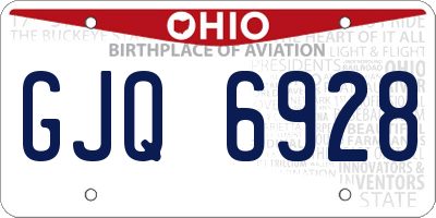 OH license plate GJQ6928