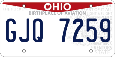 OH license plate GJQ7259