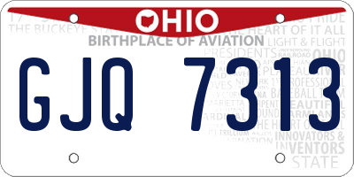 OH license plate GJQ7313