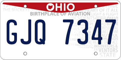 OH license plate GJQ7347
