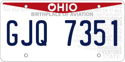 OH license plate GJQ7351