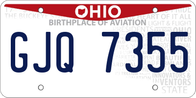 OH license plate GJQ7355