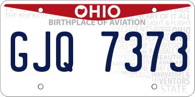 OH license plate GJQ7373