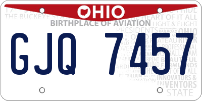 OH license plate GJQ7457