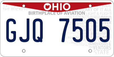 OH license plate GJQ7505