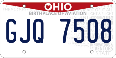 OH license plate GJQ7508