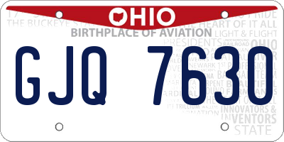 OH license plate GJQ7630