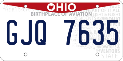 OH license plate GJQ7635
