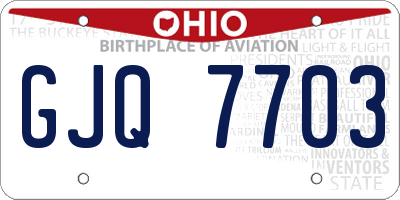 OH license plate GJQ7703