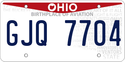 OH license plate GJQ7704
