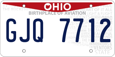 OH license plate GJQ7712