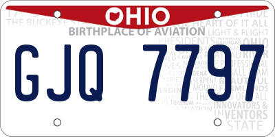 OH license plate GJQ7797