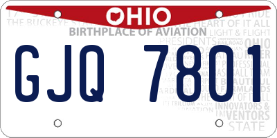 OH license plate GJQ7801