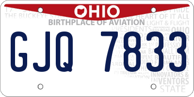 OH license plate GJQ7833