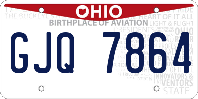 OH license plate GJQ7864