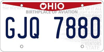 OH license plate GJQ7880