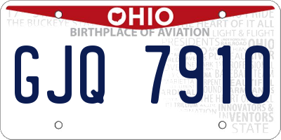 OH license plate GJQ7910