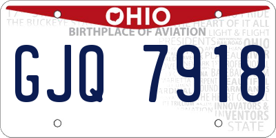OH license plate GJQ7918