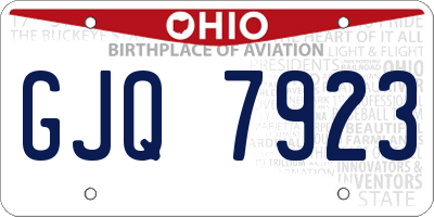 OH license plate GJQ7923