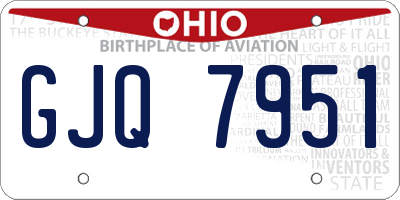 OH license plate GJQ7951