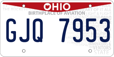 OH license plate GJQ7953