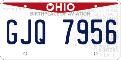 OH license plate GJQ7956