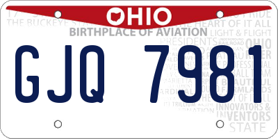 OH license plate GJQ7981