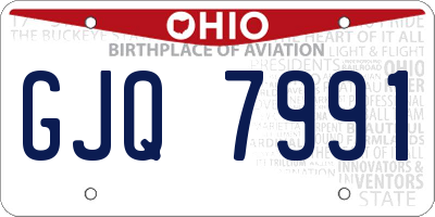 OH license plate GJQ7991
