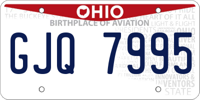 OH license plate GJQ7995