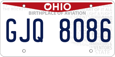 OH license plate GJQ8086