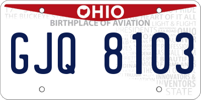 OH license plate GJQ8103